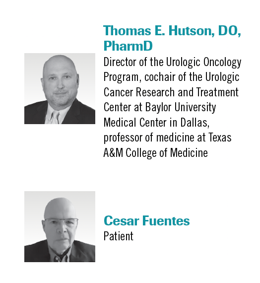 Thomas Hutson, DO, PharmD, and Cesar Fuentes discuss the diagnosis of renal cell carcinoma. 