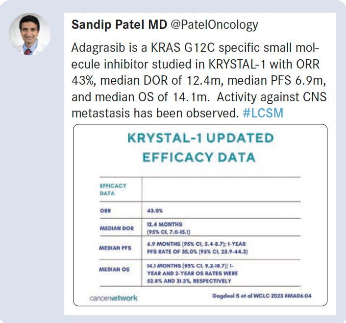 Patel presents KRYSTAL-1 efficacy data. 