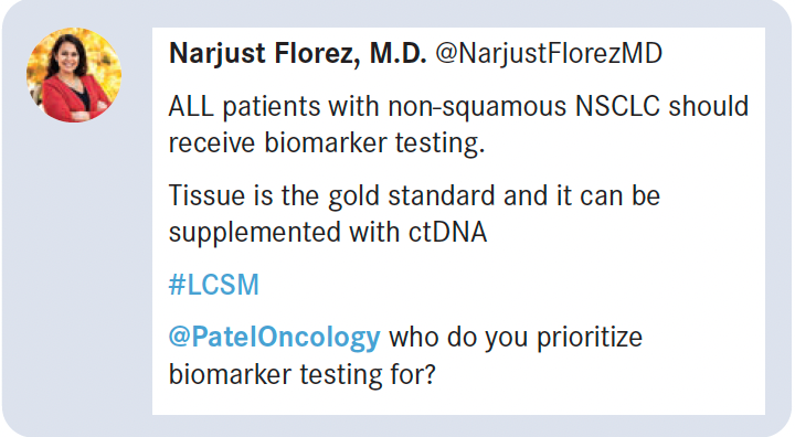 Florez's view on the use of biomarker testing. 