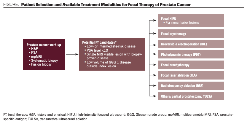 FIGURE. Patient Selection and Available Treatment Modalities for Focal Therapy of Prostate Cancer