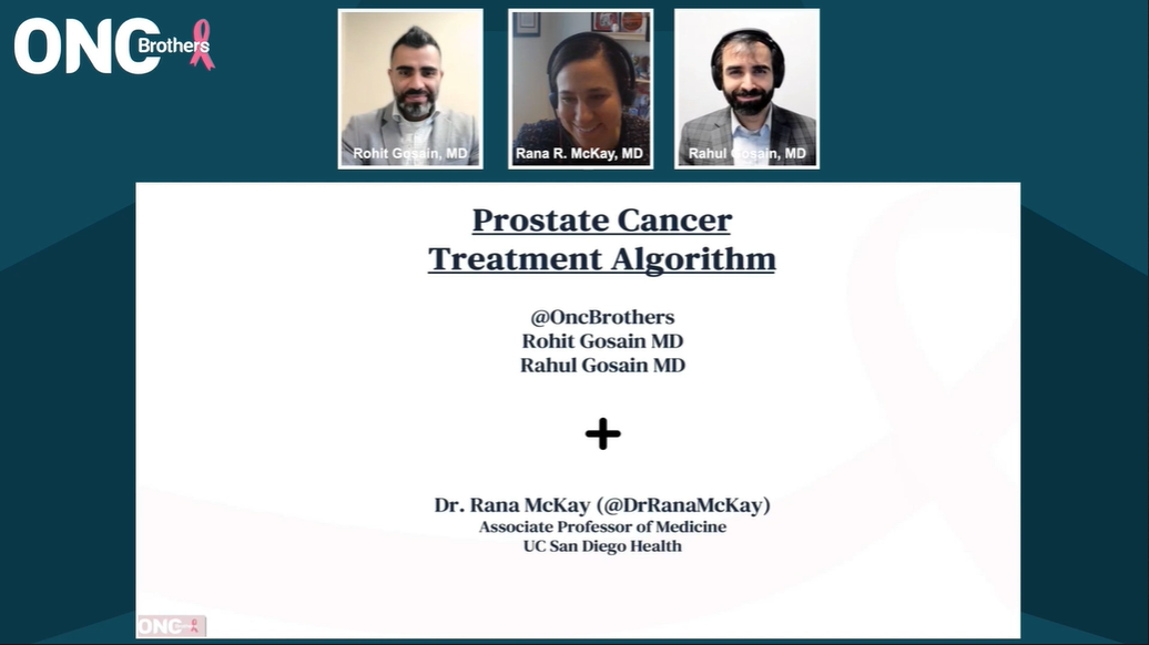 Rohit Gosain, MD; Rahul Gosain, MD; and Rana R. McKay, MD, presenting slides