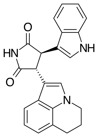 Chemical structure of tivantinib (ARQ197), a small-molecule MET inhibitor.
