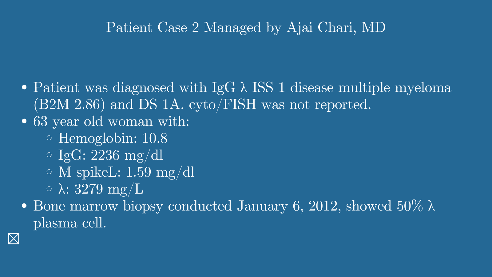 Patient Case 2 Managed by Ajai Chari, MD